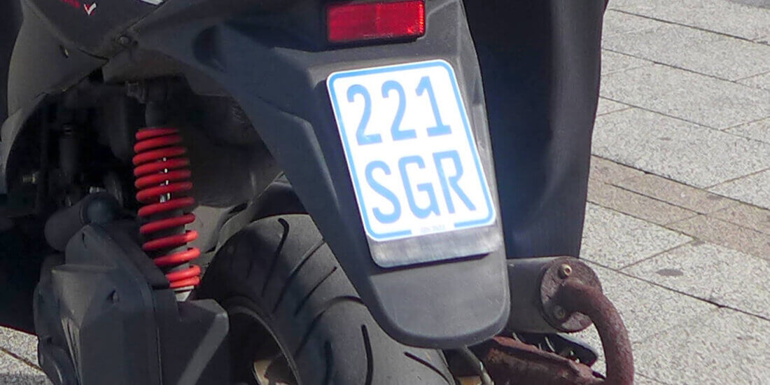 Self-Adhesive Plates for Small Motorbikes