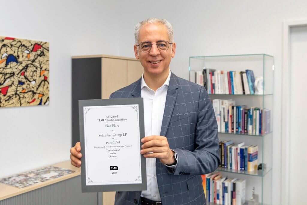 Managing Director Roland Schreiner is pleased about the TLMI Label Award for the Piano Label. Under his leadership, Schreiner Group's US location was established in Blauvelt in 2007.