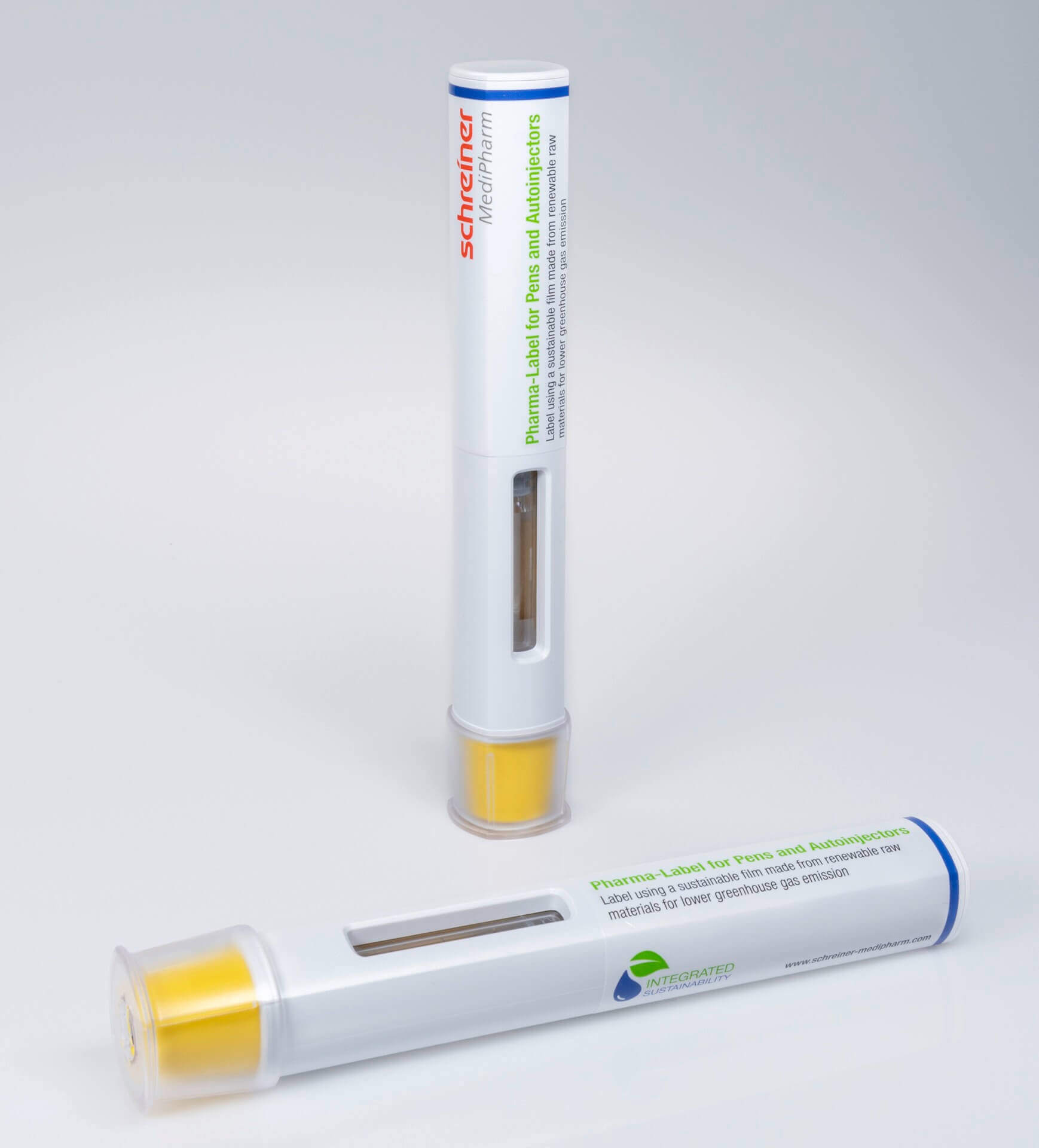 Schreiner MediPharm’s sustainable Autoinjector-Label was produced from eco-friendly material.