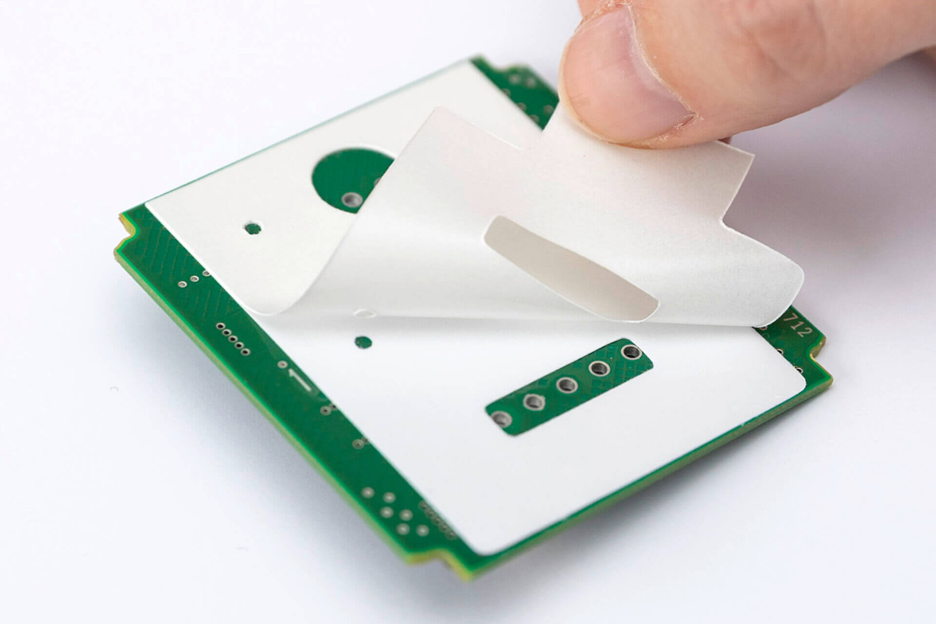 Die-cut parts are also suitable for processing of printed circuit boards.