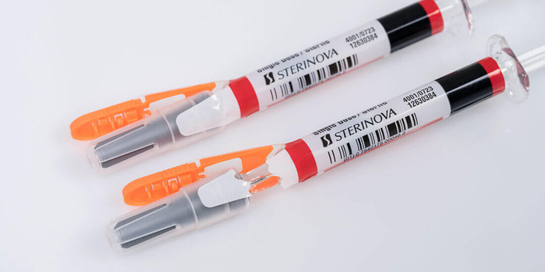 Sterinova’s heparin syringes equipped with Needle-Trap Secu