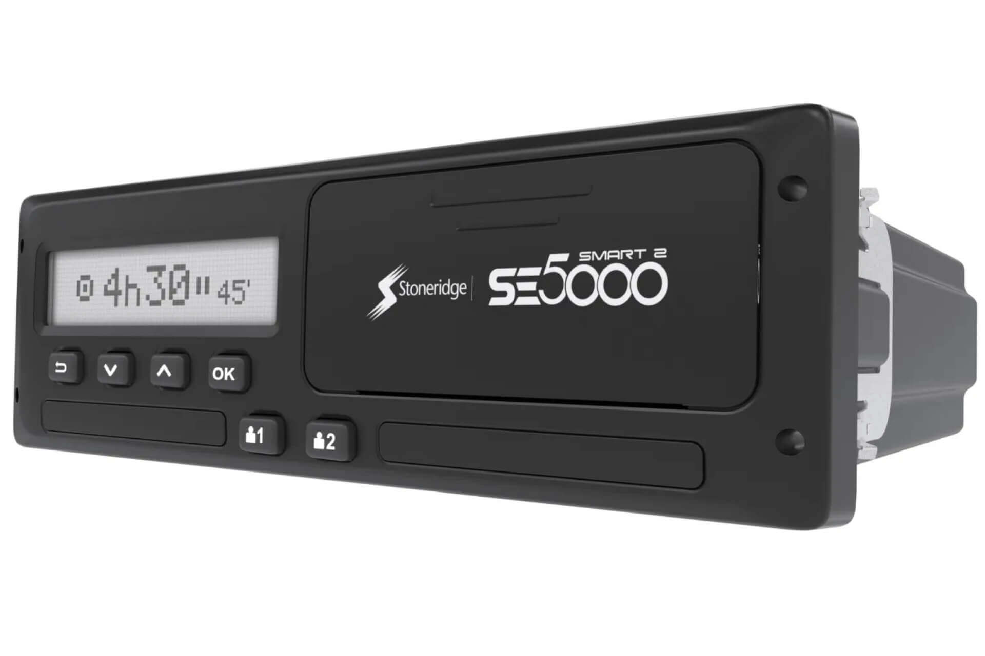 Stoneridge’s SE5000 tachograph makes it easier for drivers to monitor their breaks, among other things.