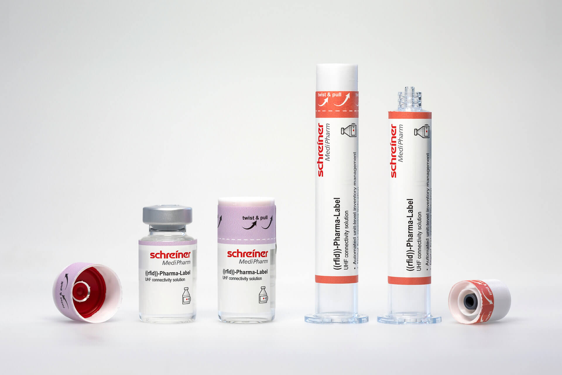 Versatile uses: Schreiner MediPharm’s RFID labels ensure reliable marking and traceability for a variety of medicine containers.