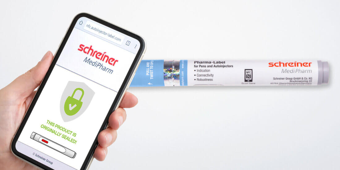 Safe injection at a glance: The NFC label enables quick authentication, indicating if the injection device is intact.