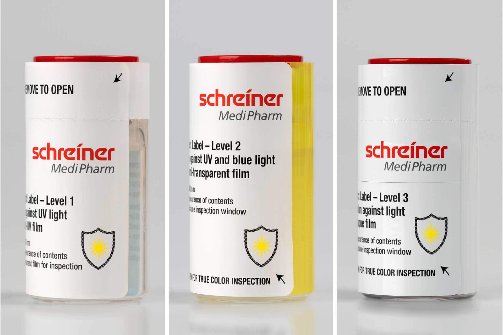 Multi-level light protection for vials