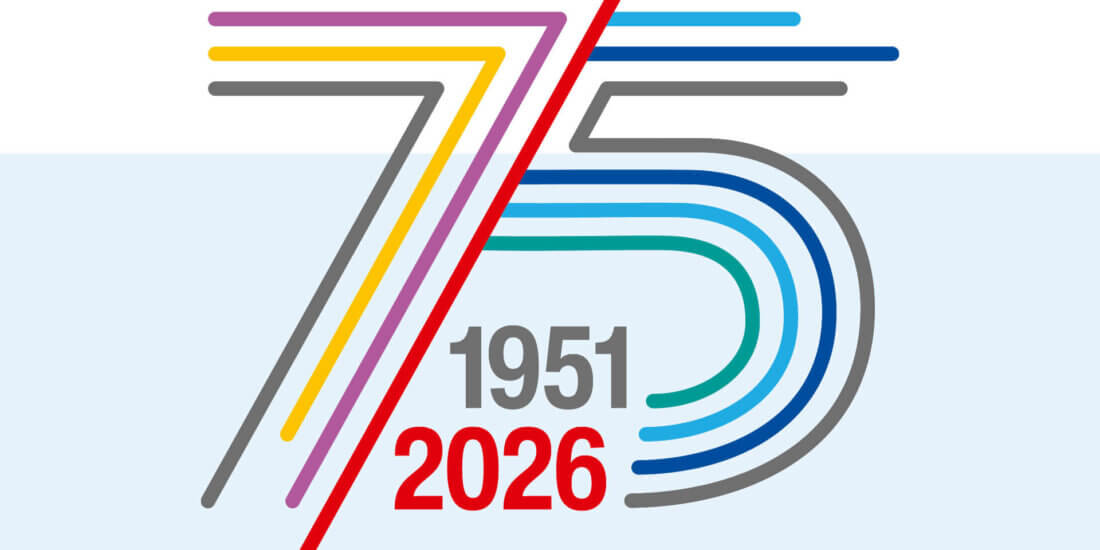 Das Jubiläumslogo begleitet die Schreiner Group durch das gesamte Jubiläumsjahr und macht „75 Jahre Schreiner Group“ überall sichtbar.