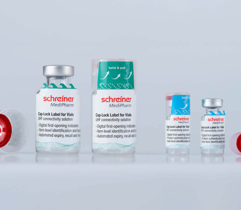 Cap-Lock for Vials can be adapted to various vial sizes and combines an irreversible first-opening indication with RFID and NFC functionality.